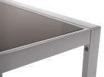 Stalowy stół Sodor 140x70 z blatem z hartowanego szkła - Silver