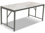 Masă de grădină cu blat din sticlă imitație piatră 140x70cm Trapeno