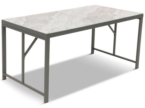 Masă de grădină cu blat din sticlă imitație piatră 140x70cm Trapeno