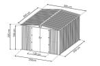 Metalowa szopa ogrodowa Hartt Plus 300x360x205cm drzwi na zawiasach - Antracyt A16