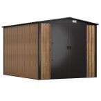 Domek ogrodowy z grubszej blachy Hartt Plus 240x300x205cm - drzwi na zawiasach - Wooden