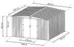 Metalowa szopa ogrodowa Hartt Plus 360x360x205cm - drzwi na zawiasach - Antracyt A16