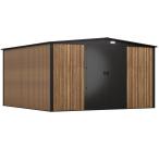 Metalowa szopa ogrodowa Hartt Plus 360x360x205cm - drzwi na zawiasach - Wooden