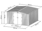 Metalowa szopa ogrodowa Hartt Plus 360x360x205cm - drzwi na zawiasach - Wooden