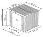 Metalowa szopa na narzędzia Nittel Plus 240x240 cm - drzwi na zawiasach - Antracite A16