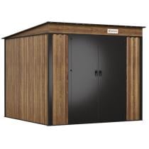 Metalowy domek na narzędzia z drzwiami na zawiasach Nittel Plus 240x240 cm - Wooden