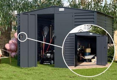 domek na narzędzia z podwójnymi dzrzwiami