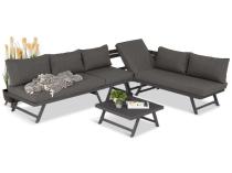 Grafitowy narożnik modułowy z leżakiem 255x195 cm Soletto XL - Antracite
