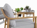 Nowoczesny zestaw mebli Origo z sofą, fotelami i stolikiem - imitacja drewna - Light Grey