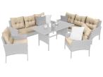 Zestaw poduszek do mebli Perata Grande - 4x siedzisko 8x oparcie - Beige