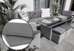Komplet poduszek do mebli do ogrodu Cofete Dining - 5x siedzisko 5x oparcie - Grey