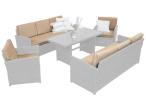 Zestaw poduszek do mebli ogrodowych Cofete Grande - 4x siedzisko 8x oparcie - Beige