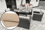 Zestaw poduszek do mebli ogrodowych Cofete Grande - 4x siedzisko 8x oparcie - Beige
