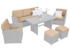 Komplet poduszek do mebli ogrodowych Cofete Dining - 5x siedzisko 5x oparcie - Beige