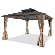 Brązowa nowoczesna altana ogrodowa dach poiliwęglan Havero 3,5x4 - Woodlook