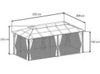 Aluminiowa altana ogrodowa 3x6 z dachem PC i zasłonami - Havero
