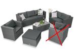OUTLET - Antracytowy zestaw ogrodowy z technorattanu seria Stefano Grande