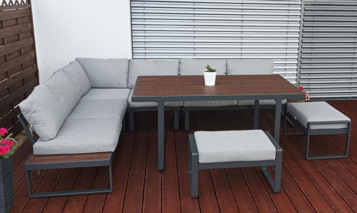 Duzy komplet mebli na taras z wysokim stołem