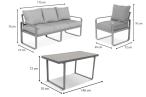 Szare nowoczesne meble na taras ze szklanym stołem - Panaon Dining Elite Grey