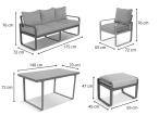 Szare nowoczesne meble na taras z ceramicznym stołem - zestaw dla 5 osób - Panaon Elite Plus Grey