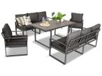 Komplet mebli tarasowych dla 8 osób - 2 sofy, 2 fotele i wysoki stół ceramiczny 160cm - Panaon Grande Elite DG