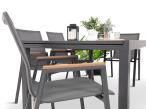 Grafitowy komplet mebli ogrodowych ze stołem ceramicznym 240cm + 12 krzeseł Marla