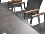 Grafitowy komplet mebli ogrodowych ze stołem ceramicznym 240cm + 12 krzeseł Marla