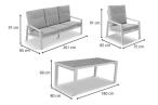 Aluminiowe meble na taras dla 8 osób z 2 sofami i stołem 180x80 - Tavaro Grande Antracite