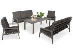Aluminiowe meble na taras dla 8 osób z 2 sofami i stołem 180x80 - Tavaro Grande Antracite