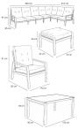 Modułowy duży narożnik ogrodowy z fotelem Tavaro Corner XL Antracite