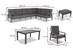 Narożnik ogrodowy 7 osobowy z fotelem imitacja drewna Tavaro Corner XL Wood