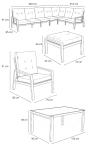 Narożnik ogrodowy 7 osobowy z fotelem imitacja drewna Tavaro Corner XL Wood