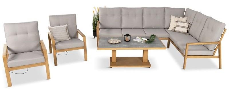 Narożnik ogrodowy z podnoszonym stołem