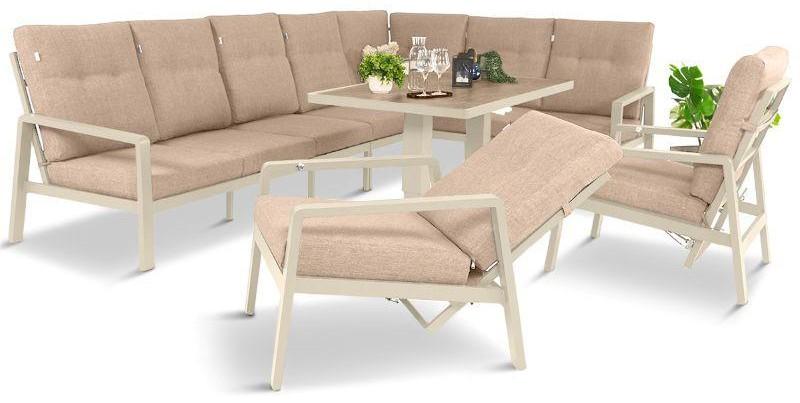 Meble do ogrodu z rozkładanymi fotelami