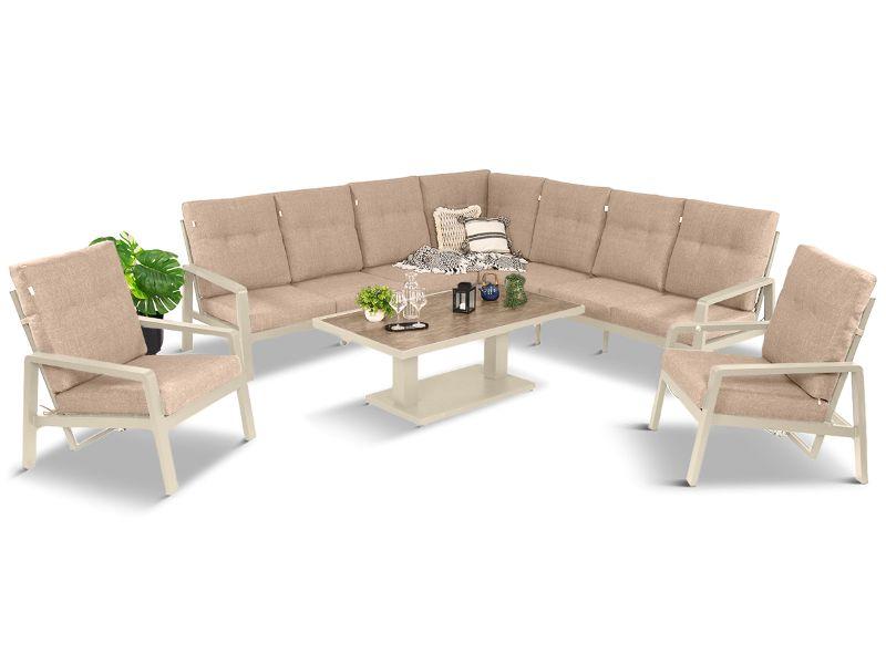 Narożnik Tavaro z obniżonym stolikiem