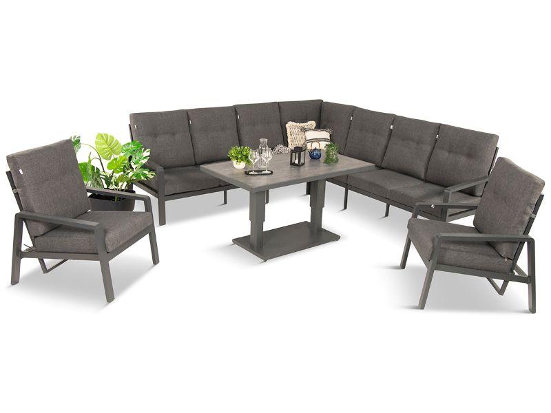 Narożnik Tavaro z podnsozonym stołem