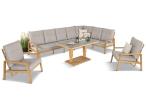 Duży narożnik ogrodowy 7 osobowy z regulowanym stołem Tavaro Corner XL Plus Wood
