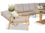 Duży narożnik ogrodowy 7 osobowy z regulowanym stołem Tavaro Corner XL Plus Wood