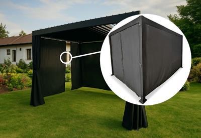 altana ogrodowa z zasłonami