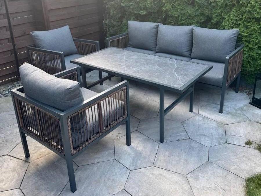 Komplet mebli ogrodowych Safira z uniwersalnym stołem