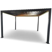 Wolnostojąca pergola na taras 3x4 z oświetleniem LED Nefir - Antracite