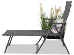 Składany leżak ogrodowy z regulowanym oparciem Taven - Grafit