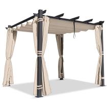 Pergola ogrodowa z zasłonami 3x3 Kirn Beż