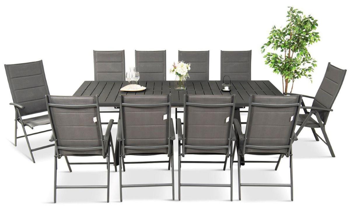 Komplet mebli obiadowych dla 10 osób Kanatara grafit