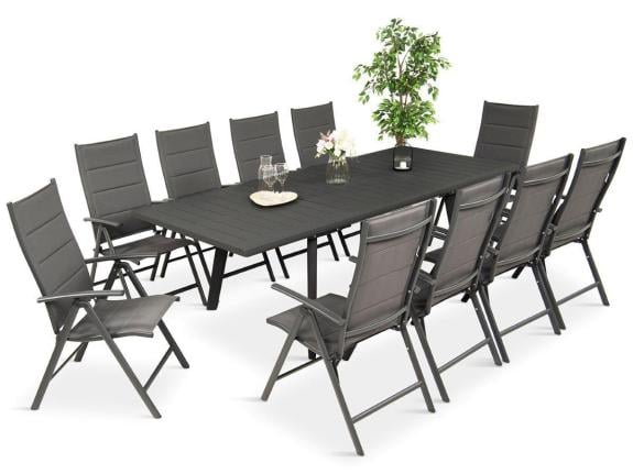 Zahradní nábytek Kantara s rozkládacím stolem 160-240 cm a 10 židlemi