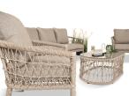 Nowoczesny aluminiowy zestaw mebli na taras Lirana styl naturalny rope - Cream