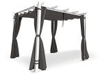 Biała pergola na taras z zasłonami Kirn 3x3 - Grey White