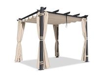 Pergolă de grădină din aluminiu cu draperii 4x4 Kirn Bej