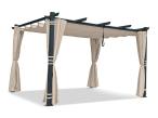 Hliníková zahradní pergola se závěsy 4x4 Kirn Beige