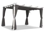 Pergolă albă din aluminiu pentru terasă cu draperii - Grey White